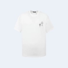 크롬하츠 크로스 슬러리 아플리케 티셔츠 화이트
