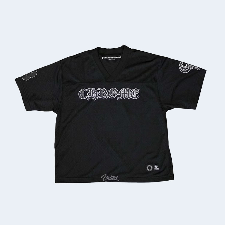 크롬하츠 메쉬 스타디움 풋볼 저지 티셔츠 블랙