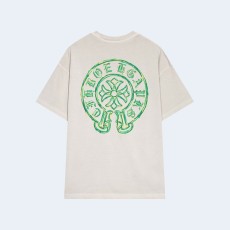 크롬하츠 크로스 프린트 워싱 티셔츠