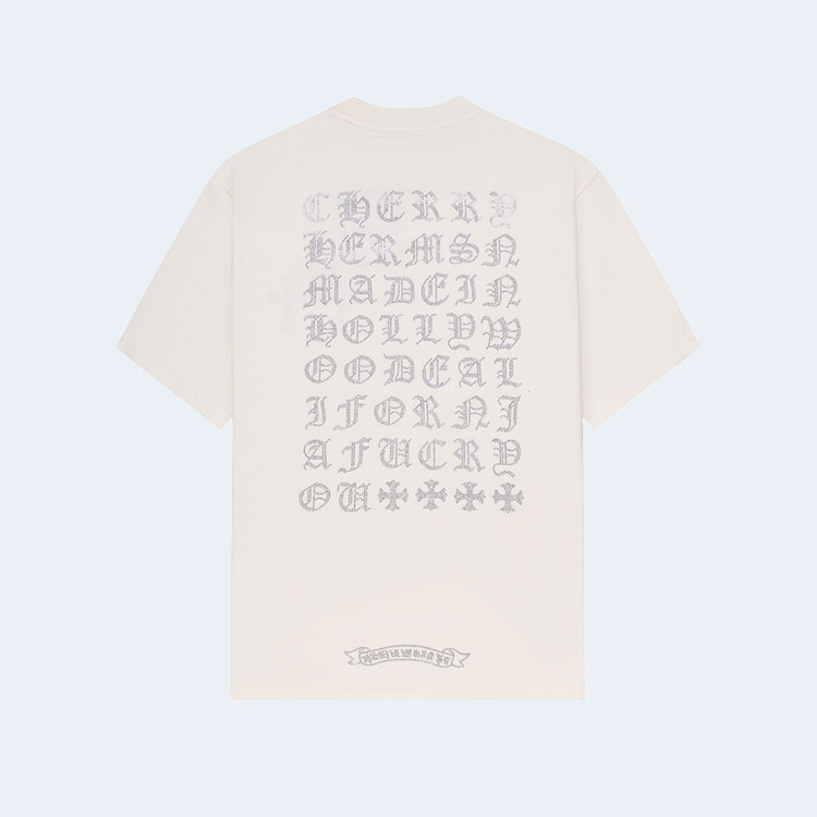 크롬하츠 크로아 하트 다이아몬드 로고 티셔츠 화이트