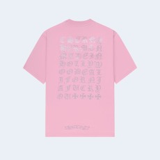 크롬하츠 크로아 하트 다이아몬드 로고 티셔츠 핑크