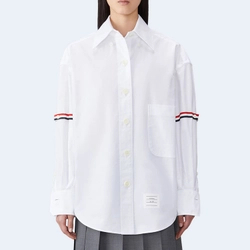 톰브라운 RWB 스트라이프 디테일 셔츠 화이트