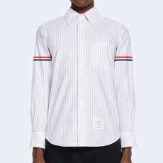 톰브라운 섀도우 핀스트라이프 옥스포드 암밴드 롱 슬리브 셔츠