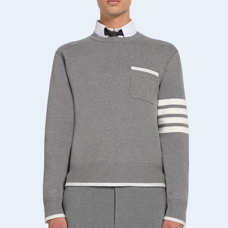 톰브라운 박시 크루넥 풀오버 그레이