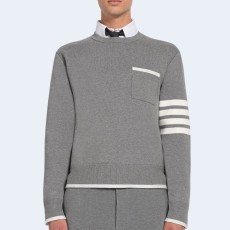 톰브라운 박시 크루넥 풀오버 그레이