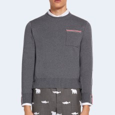 톰브라운 울 인타르시아 크루넥 풀오버