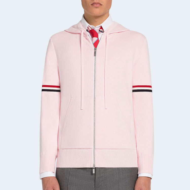 톰브라운 코튼 밀라노 암밴드 후디 핑크