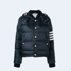 톰브라운 네이비 매트 나일론 4바 다운 자켓