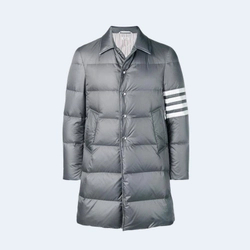 톰브라운 4-바 나일론 다운 코트 그레이