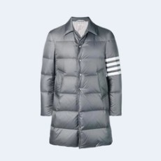 톰브라운 4-바 나일론 다운 코트 그레이