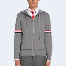 톰브라운 코튼 밀라노 암밴드 후디 그레이