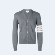 톰브라운 4바 사선완장 가디건 그레이