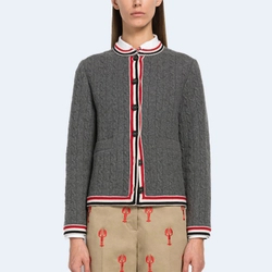 톰브라운 케이블 스티치 보일 울 가디건