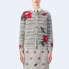 톰브라운 울 로즈 크루넬 가디건