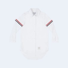 톰브라운 화이트 코튼 옥스포드 암밴드 셔츠 드레스