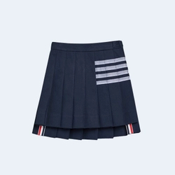 톰브라운 코튼 4-바 플리츠 미니 스커트