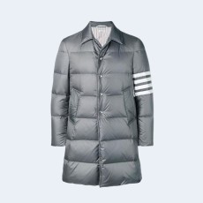 톰브라운 4-바 나일론 다운 코트 그레이