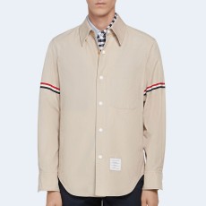 톰브라운 그로그래인 암밴드 셔츠 베이지