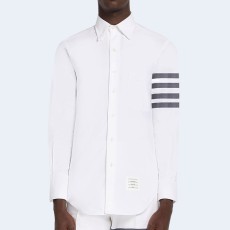 톰브라운 솔리드 옥스포드 4-바 포인트 칼라 셔츠