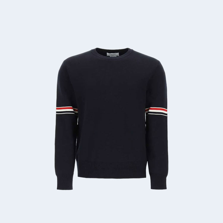 톰브라운 메리노 스트라이프 니트 네이비