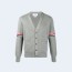 톰브라운 RWB 니트 가디건 그레이