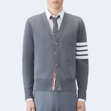 톰브라운 밀라노 브이넥 카디건 미디엄 그레이