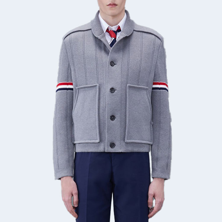 톰브라운 더블 페이스 코튼 캐시미어 숄 카라 재킷