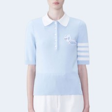 톰브라운 코튼 밀라노 4-바 드래곤 헥터 폴로 셔츠