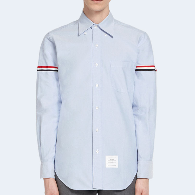 톰브라운 라이트 블루 옥스포드 그로그랭 암밴드 셔츠
