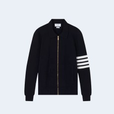 톰브라운 4-바 스트라이프 집업 스웨터