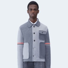 톰브라운 펀믹스 보일 울 스트라이프 워크맨 재킷 그레이