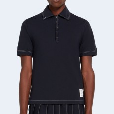 톰브라운 울 테크 밀라노 콘트라스트 스티치 폴로 셔츠