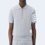 톰브라운 라이트 그레이 코튼 오토맨 립 4-바 폴로 셔츠
