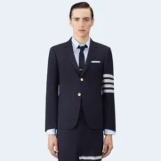 톰브라운 4-바 플레인 우븐 클래식 블레이저