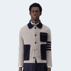 톰브라운 보일 울 하프 카디건 스티치 4-바 워크맨 재킷