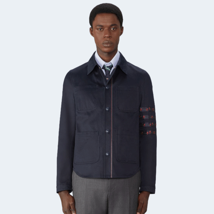 톰브라운 코튼 로즈 4-바 유틸리티 재킷