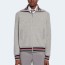 톰브라운 라이트 그레이 울 피케 릴렉스드 핏 퍼넬넥 집업 재킷