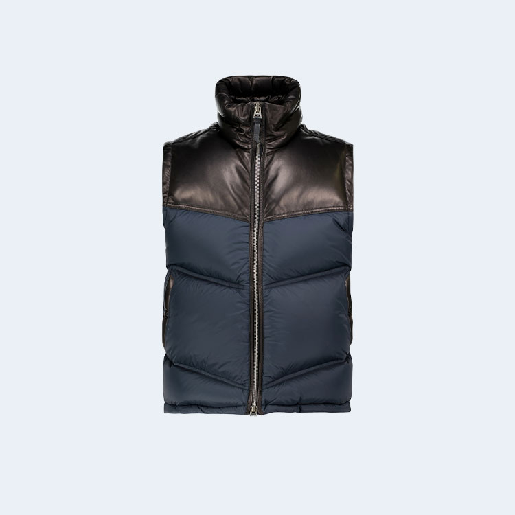톰포드 나일론 레더 다운 필드 베스트