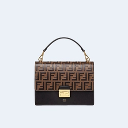 펜디 칸 아이 블랙 레더 백