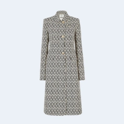 펜디 프린트 울 실크 코트