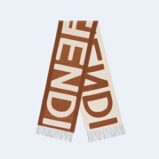 펜디 브라운 베이지 울 스카프