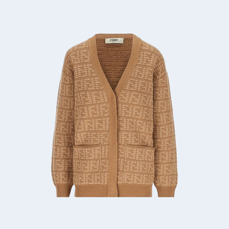 펜디 캐시미어 가디건 베이지