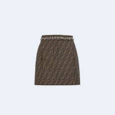 펜디 FF 캔버스 브라운 미니 스커트