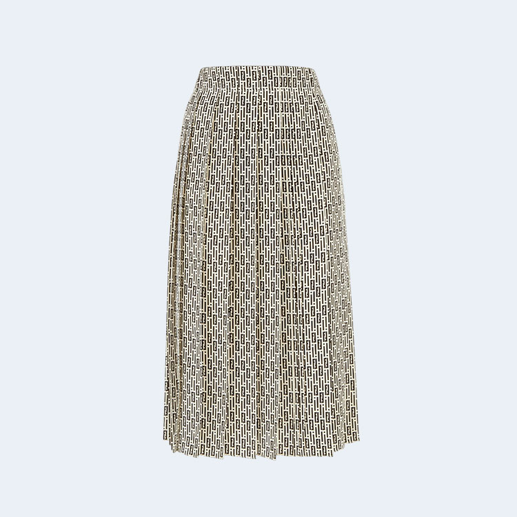 펜디 프린트 크레이프 드 신 스커트