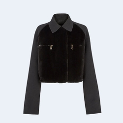 펜디 블랙 울 밍크 자켓