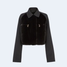 펜디 블랙 울 밍크 자켓