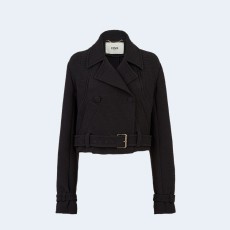 펜디 블랙 자카드 패브릭 블루종 자켓