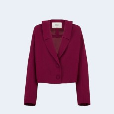 펜디 버건디 울 볼레로 자켓