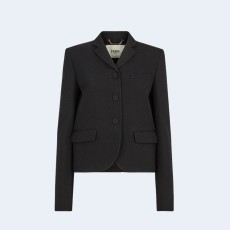 펜디 블랙 그랑 드 뿌드르 울 자켓