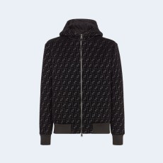 펜디 저지 스웨트셔츠 블루종 재킷